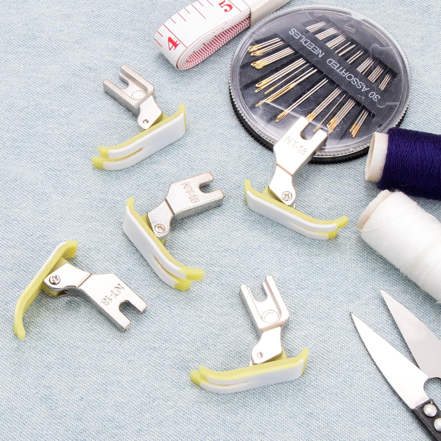 8 pies prensatelas de costura, prensatelas de plástico antiadherentes, prensatelas de costura resistentes al desgaste para máquinas de coser