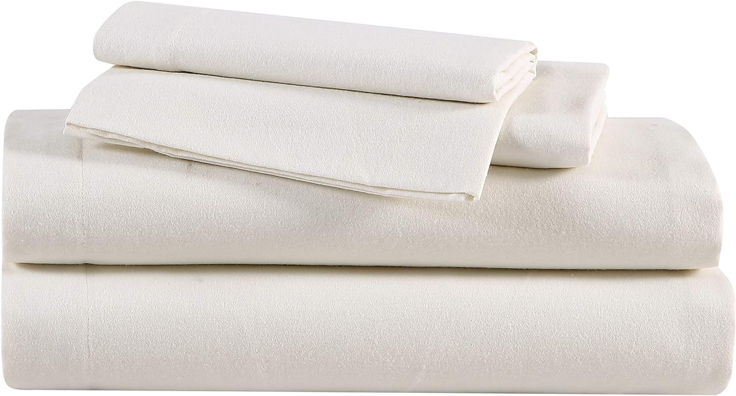 Eddie Bauer – Sábanas individuales, juego de ropa de cama de franela de algodón, cepillada para mayor suavidad, decoración acogedora del hogar