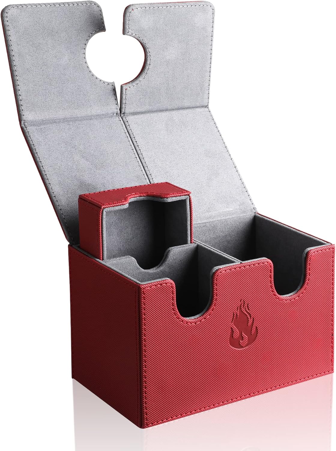 Caja de cartas para MTG Commander Deck, caja de doble cubierta con bandeja de dados con capacidad para más de 200 tarjetas intercambiables, caja de