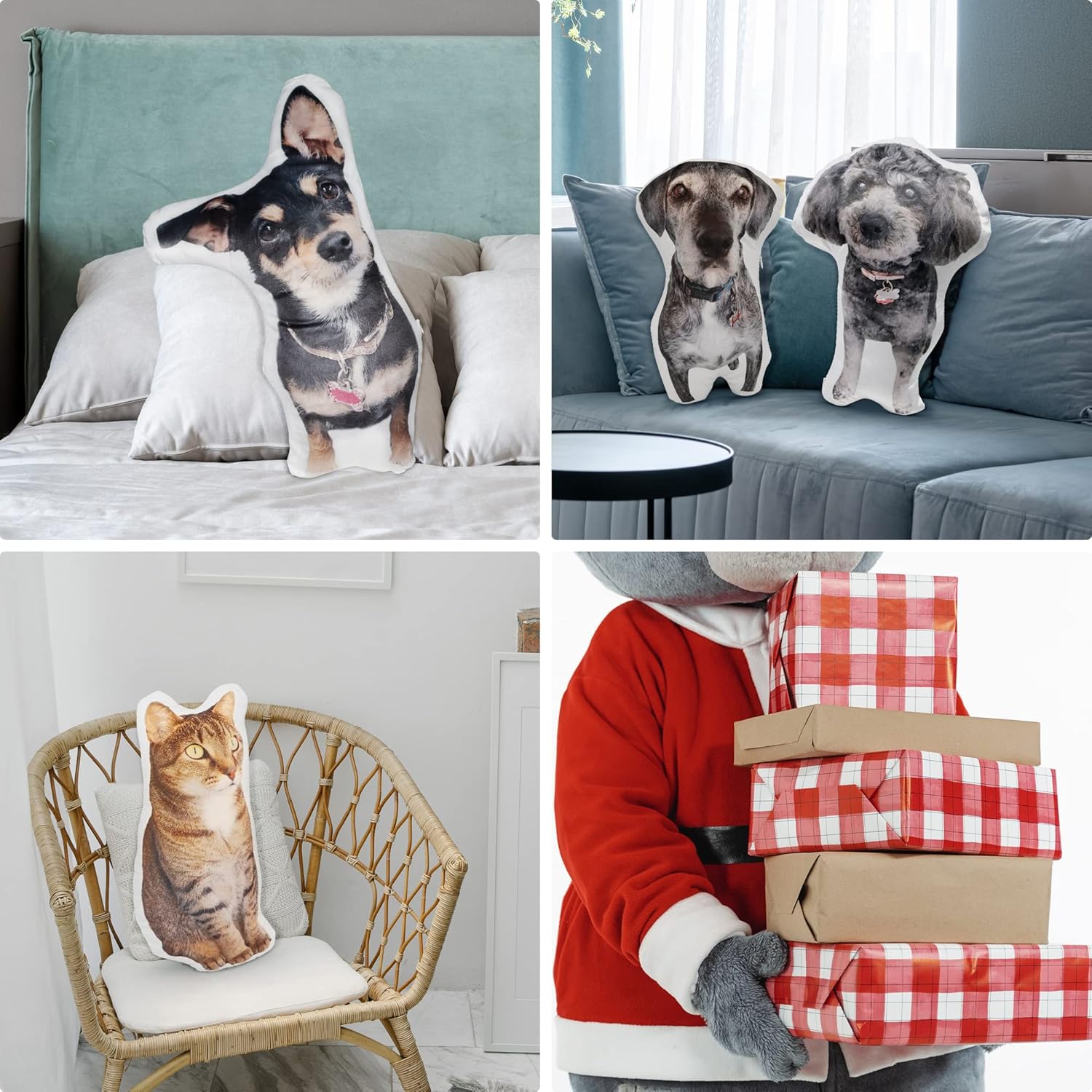 OARSE Almohadas para mascotas, almohada personalizada con fotos para perros, almohada personalizada con fotos de perros, almohada de fotos de tus
