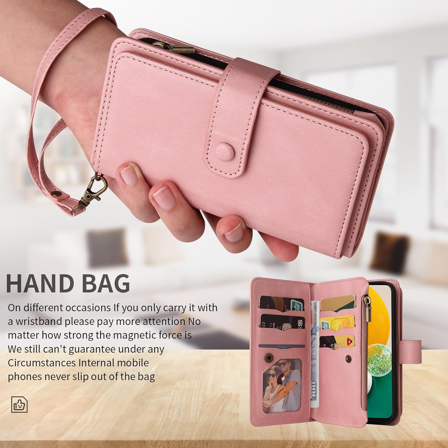 Asuwish Funda de teléfono para Samsung Galaxy A13 5G Funda tipo cartera con protector de pantalla de vidrio templado y correa para la muñeca con