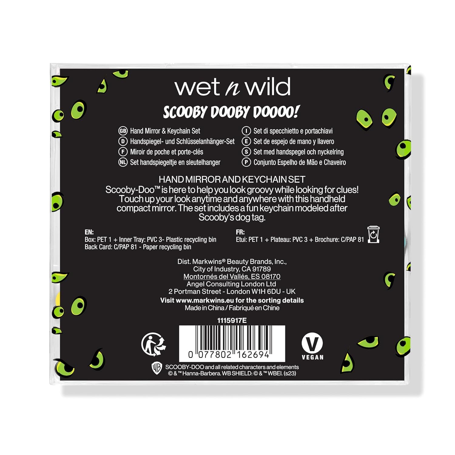 wet n wild Scooby Doo Collection Scooby Dooby Doooo! Juego de espejo de mano y llavero