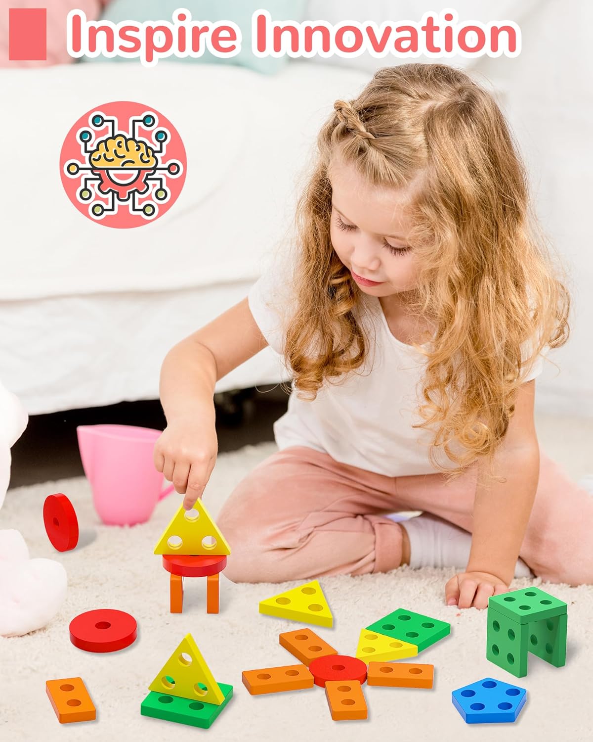 Juguetes Montessori para niños y niñas de 1, 2, 3 años, juguetes para edades de 2 a 4 años, 0 a 2 años, regalos de cumpleaños, rompecabezas de