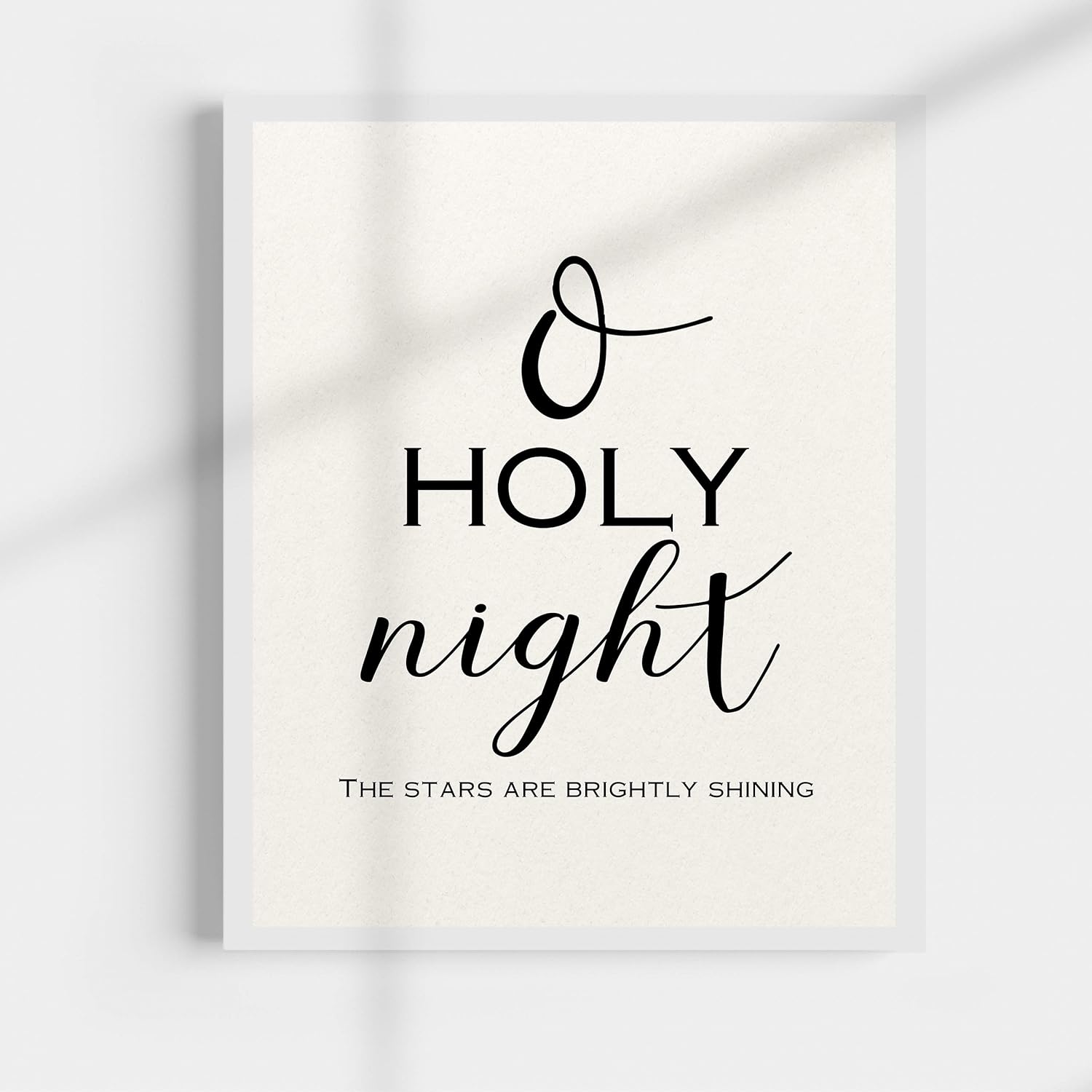 O Holy Night – The Stars Are Brightly Shining Christmas Song Wall Art Decor, This Ready to Frame Holiday Music Wall Poster Print is Good For Home,