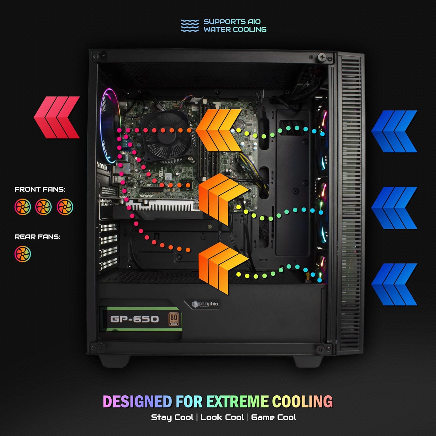 Periphio Ember – Computadora para juegos, RGB, Intel Quad-Core i5, 16 GB de RAM, SSD de 120 GB + 1 TB 7200 RPM HDD, PC para juegos Windows 10,