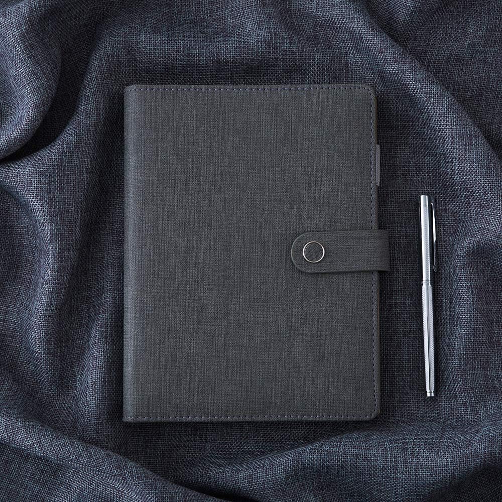 CAGIE Cuaderno de escritura de cuero en espiral, carpeta de 6 anillas, bloc de notas recargable, planificador de negocios vintage, organizador