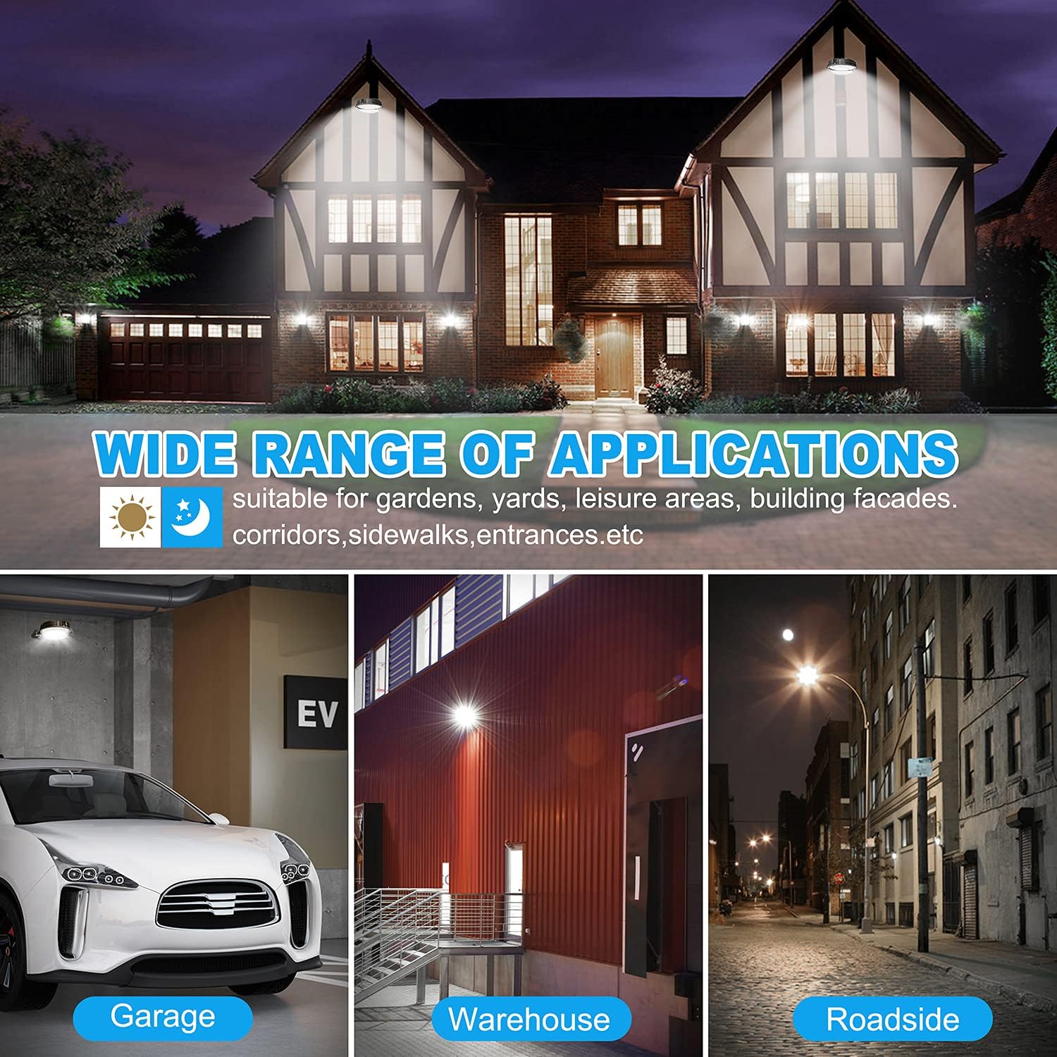 KUKUPPO Luz LED de granero con certificación ETL, 120 W, luz de atardecer a amanecer, 5000 K, luz diurna, 14400 lm, IP65, impermeable, luces de