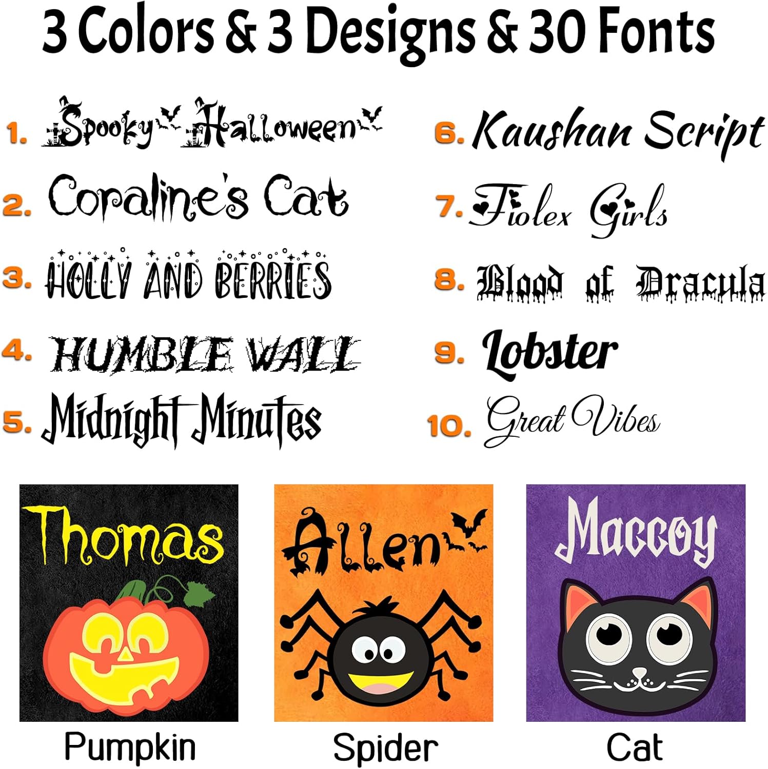 Cesta personalizada de Halloween, bolsa de cubo personalizada con nombre personalizado, cesta de lona de calabaza, regalos para niños y niñas
