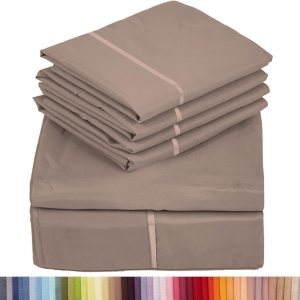 Juego de sábanas de 7 piezas de rayón hecho de bambú, juego de ropa de cama y fundas de almohada con bolsillos profundos, ropa de cama sedosa de Juego de sábanas de 7 piezas de rayón hecho de bambú, juego de ropa de cama y fundas de almohada con bolsillos profundos, ropa de cama sedosa de