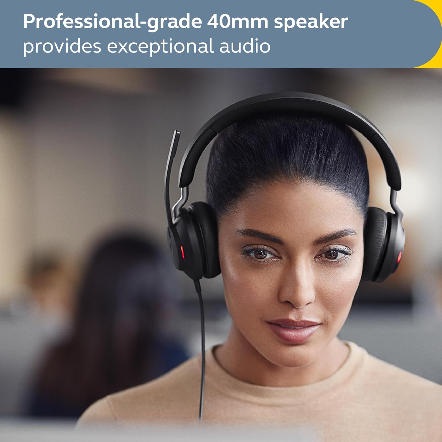 Jabra Evolve2 40 SE Auriculares con cancelación de ruido mono con cable – Cuenta con tecnología de llamada de 3 micrófonos y cable USB-A –