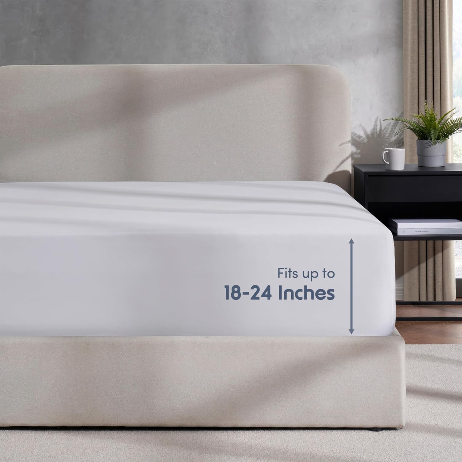 Nestl Bedding – Sábanas bajeras con bolsillo profundo de 53 cm