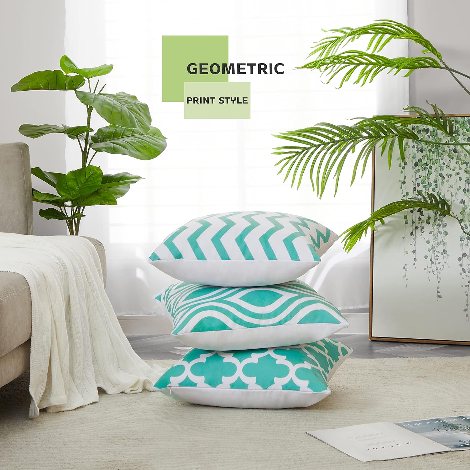 Top Finel juego de 6 fundas de almohada decorativas de lona duradera de 16 x 16 pulgadas, para exteriores, sofá, dormitorio o automóvil, 15.7 x 15.7