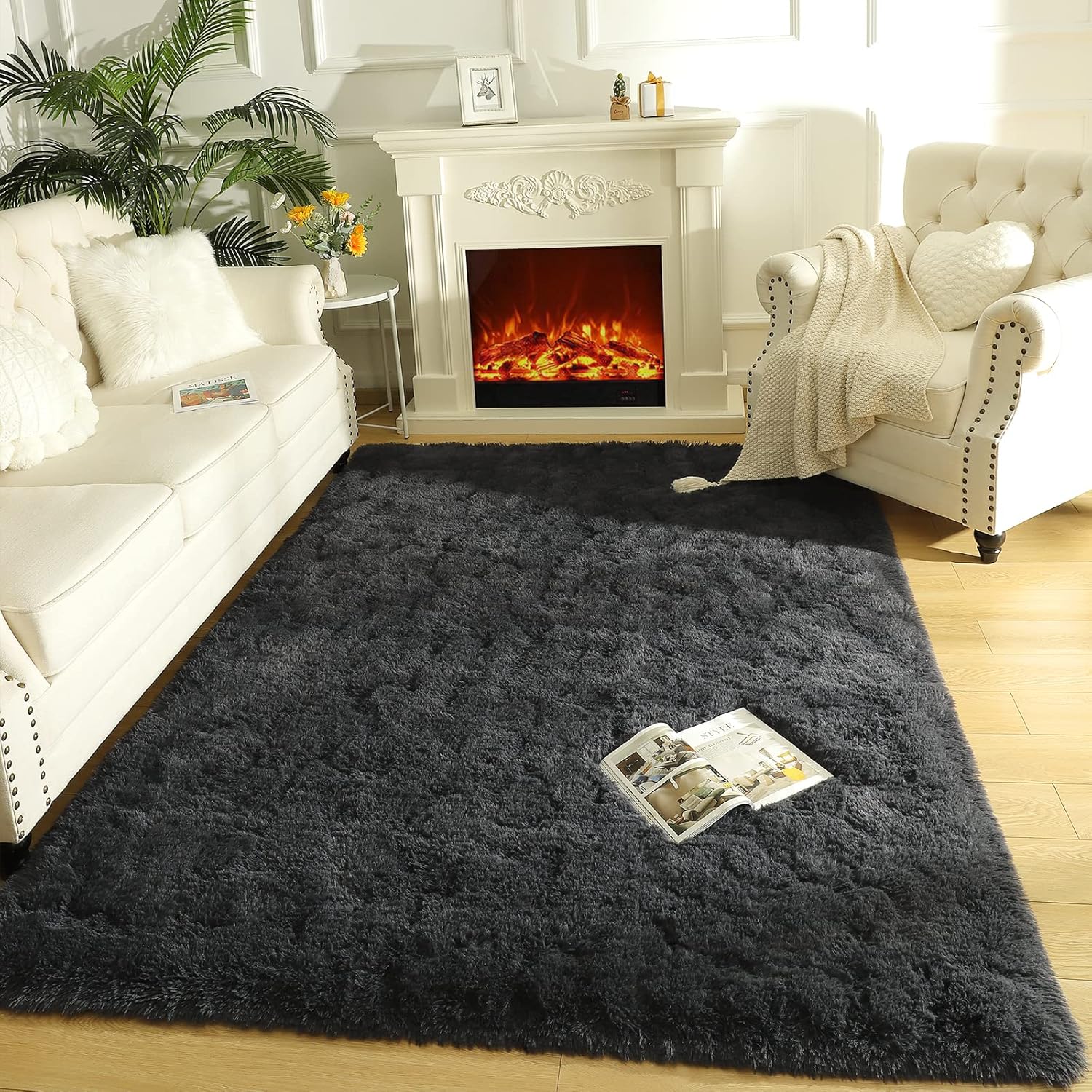 LOCHAS – Alfombras de interior ultrasuaves y modernas, peludas, para sala de estar, ideal para decoración del hogar, del dormitorio del bebé o de