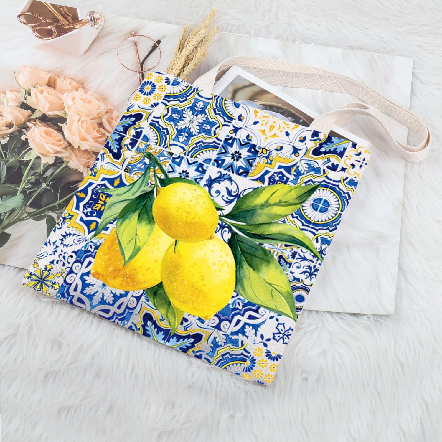 Islas Italianas Regalo Positano Delicioso Limones Italianos Fresco Tote Bag Southern Italy Travel Shopping Bag