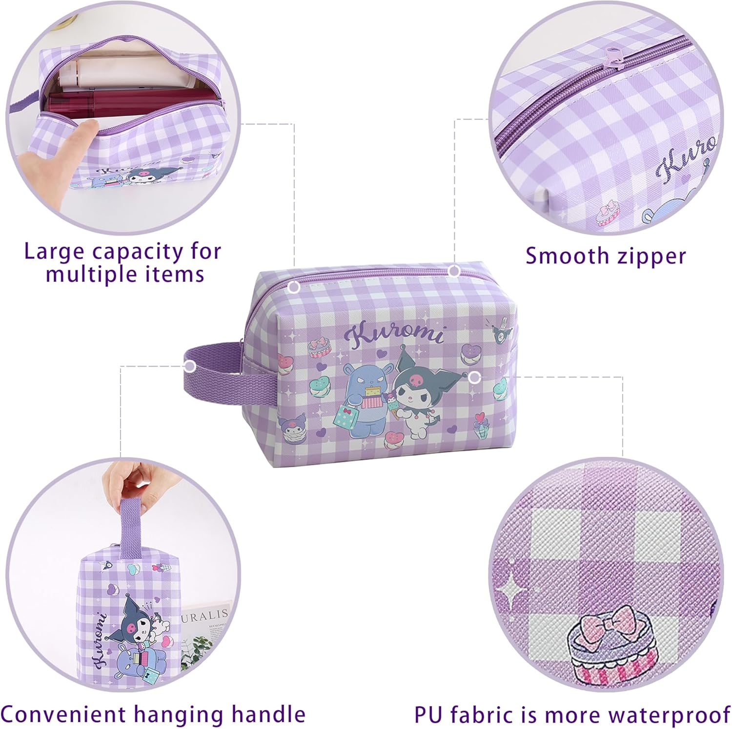 Bonita bolsa de aseo de viaje para mujeres y niñas, kit de Dopp colgante de gran capacidad, bolsa de cosméticos resistente al agua, bolsa de