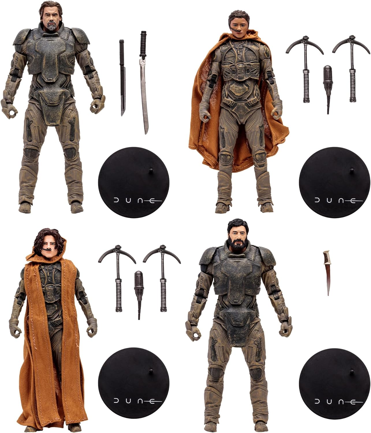McFarlane Toys – Duna Parte Dos Gurney Halleck Paul Atreides Chani Stilgar 4pk, Gold Label, Tienda Exclusive