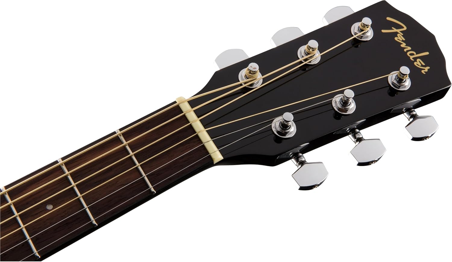 Fender CD-60S – Guitarra acústica Dreadnought con tapa sólida, paquete negro con estuche rígido, afinador, correa, cuerdas, púas y DVD instructivo
