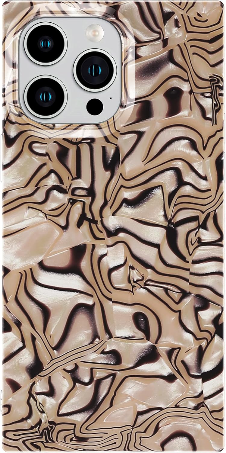 COCOMII Funda cuadrada compatible con iPhone 11 Pro Max, lujosa, delgada, brillante, perla opalescente, purpurina iridiscente, fácil de sostener,