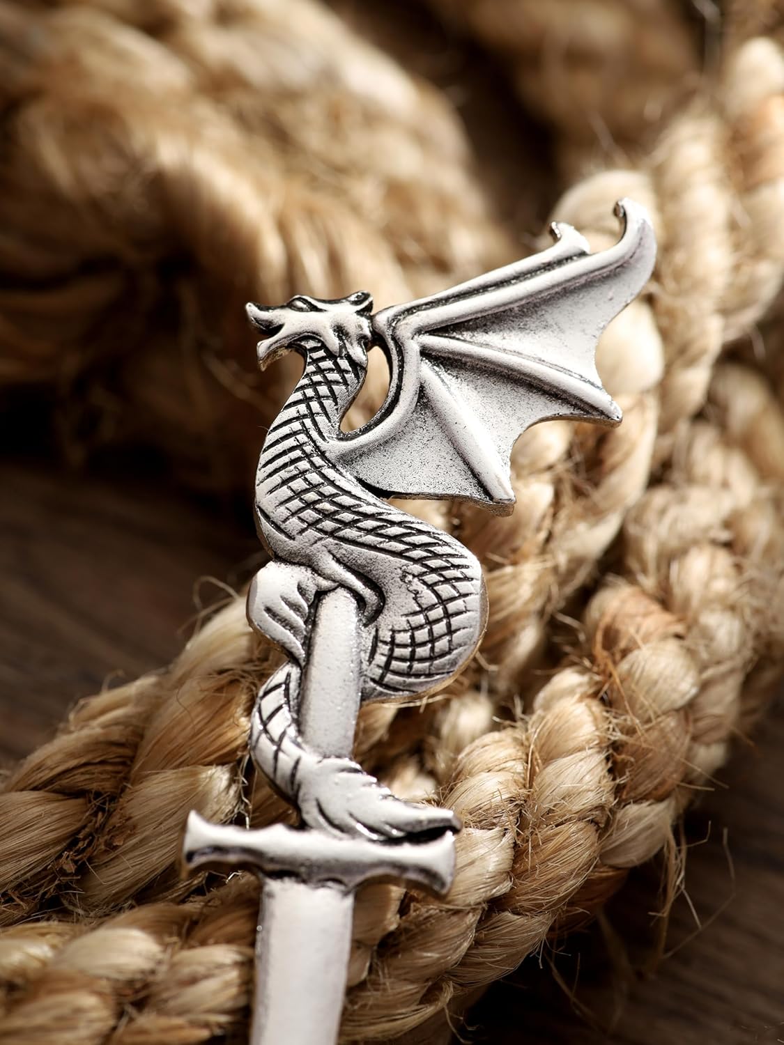 HAQUIL Palo de pelo de ala de dragón vikingo para mujeres y hombres, horquilla gótica punk con diseño de moda para hombres y mujeres, regalo de