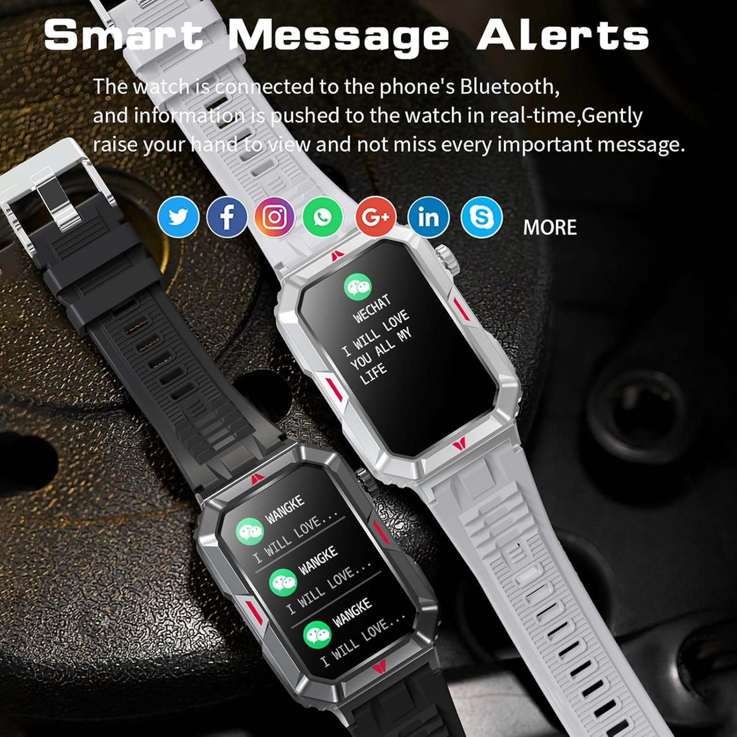 Wonlex Reloj inteligente militar para hombre (respuestahacer llamadas), pulsera deportiva con pantalla HD de 1.57 pulgadas, impermeable, contador de