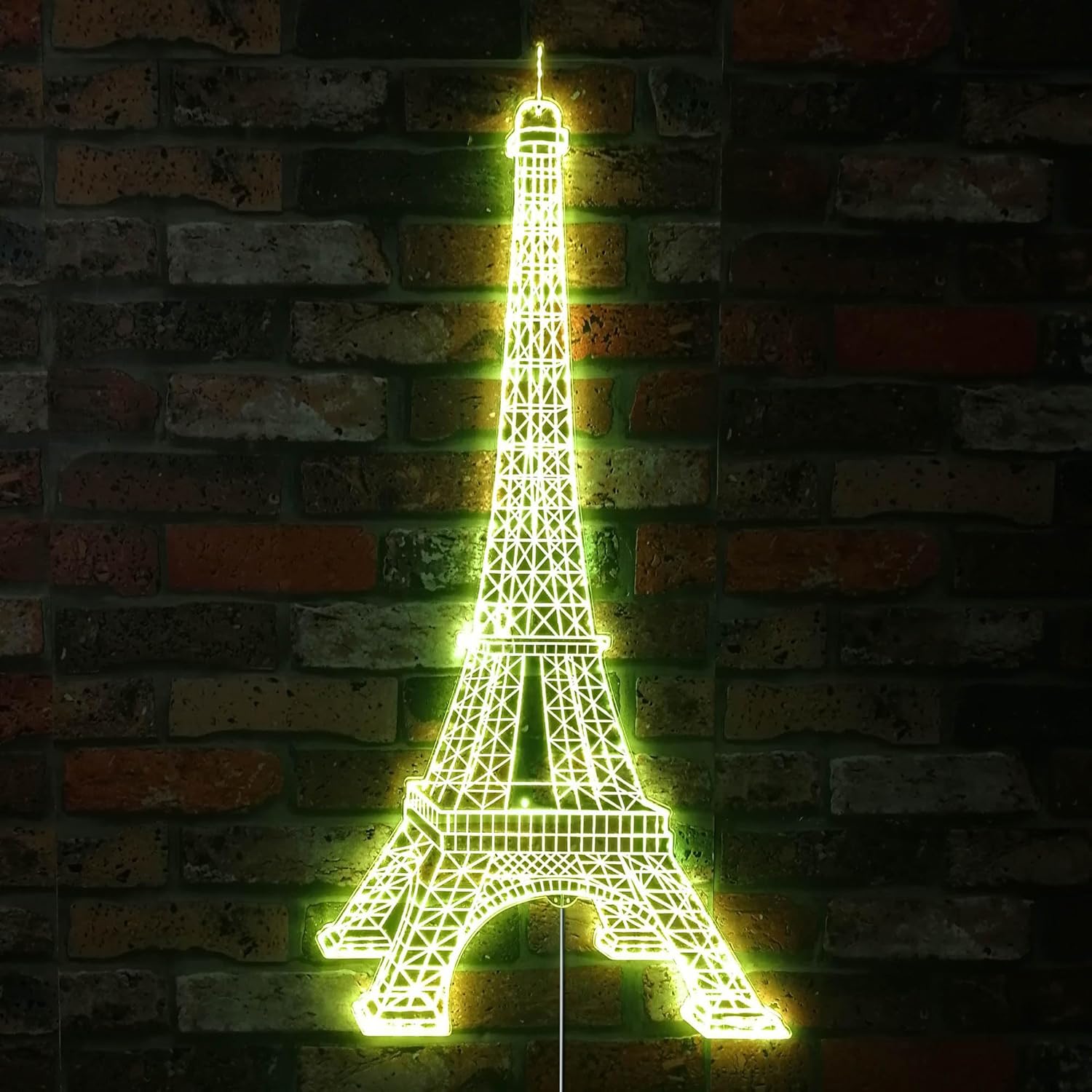ADVPRO Letrero LED de glamour dinámico RGB de la Torre Eiffel de París, forma de corte a borde, decoración de pared 3D inteligente, iluminación