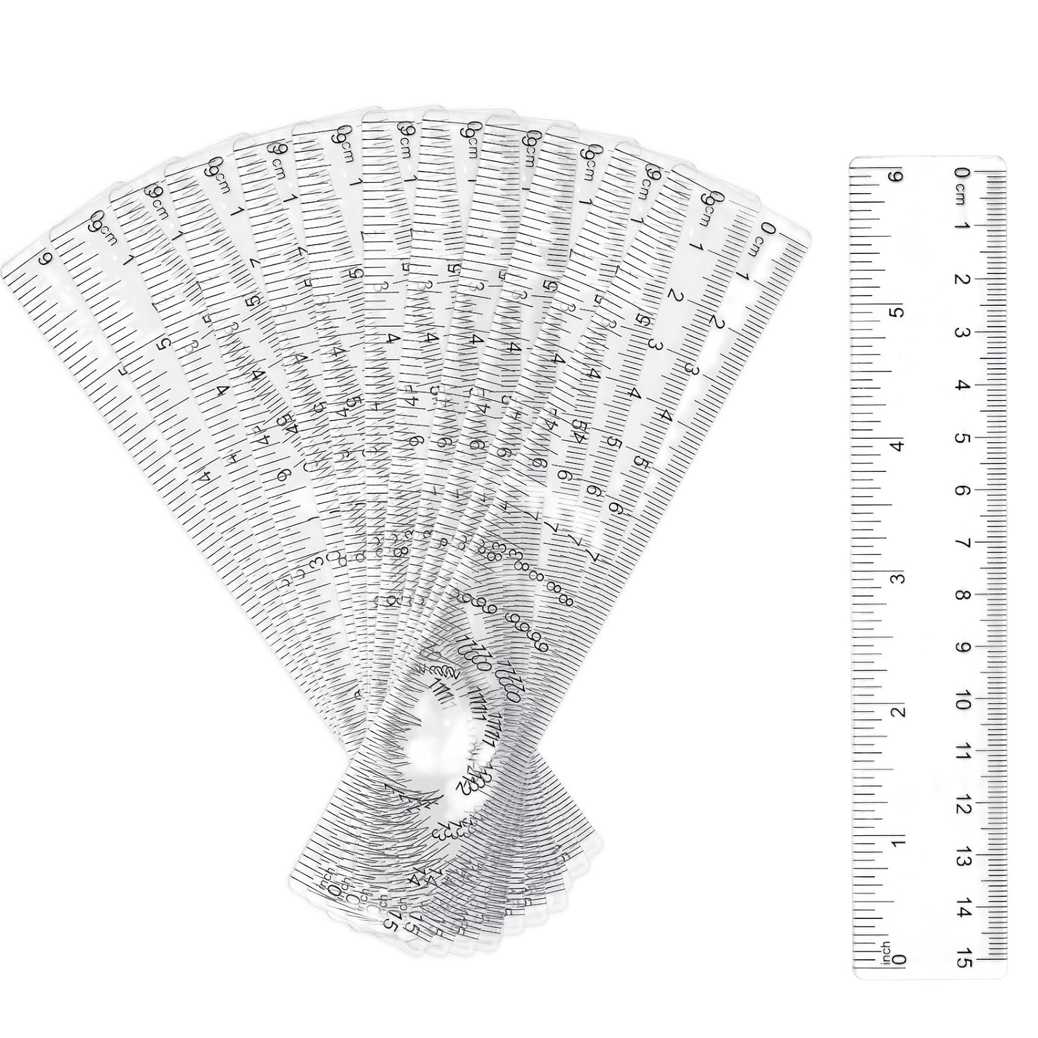 125 reglas de 6 pulgadas, regla pequeña de plástico transparente, regla de dibujo a granel para aula, escuela, oficina