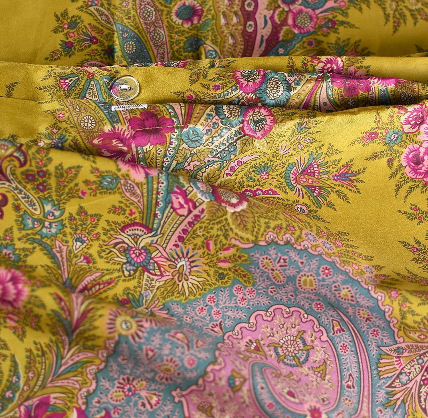 Funda de edredón clásica de cachemira, ropa de cama bohemia Bothe Damasco, medallón de dibujo antiguo, 400 hilos, algodón egipcio, satén, de lujo,