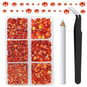 Canvalite 3600 diamantes de imitación naranja de cristal para uñas, pegamento para fijar gemas brillantes de uñas con selector de diamantes de Canvalite 3600 diamantes de imitación naranja de cristal para uñas, pegamento para fijar gemas brillantes de uñas con selector de diamantes de