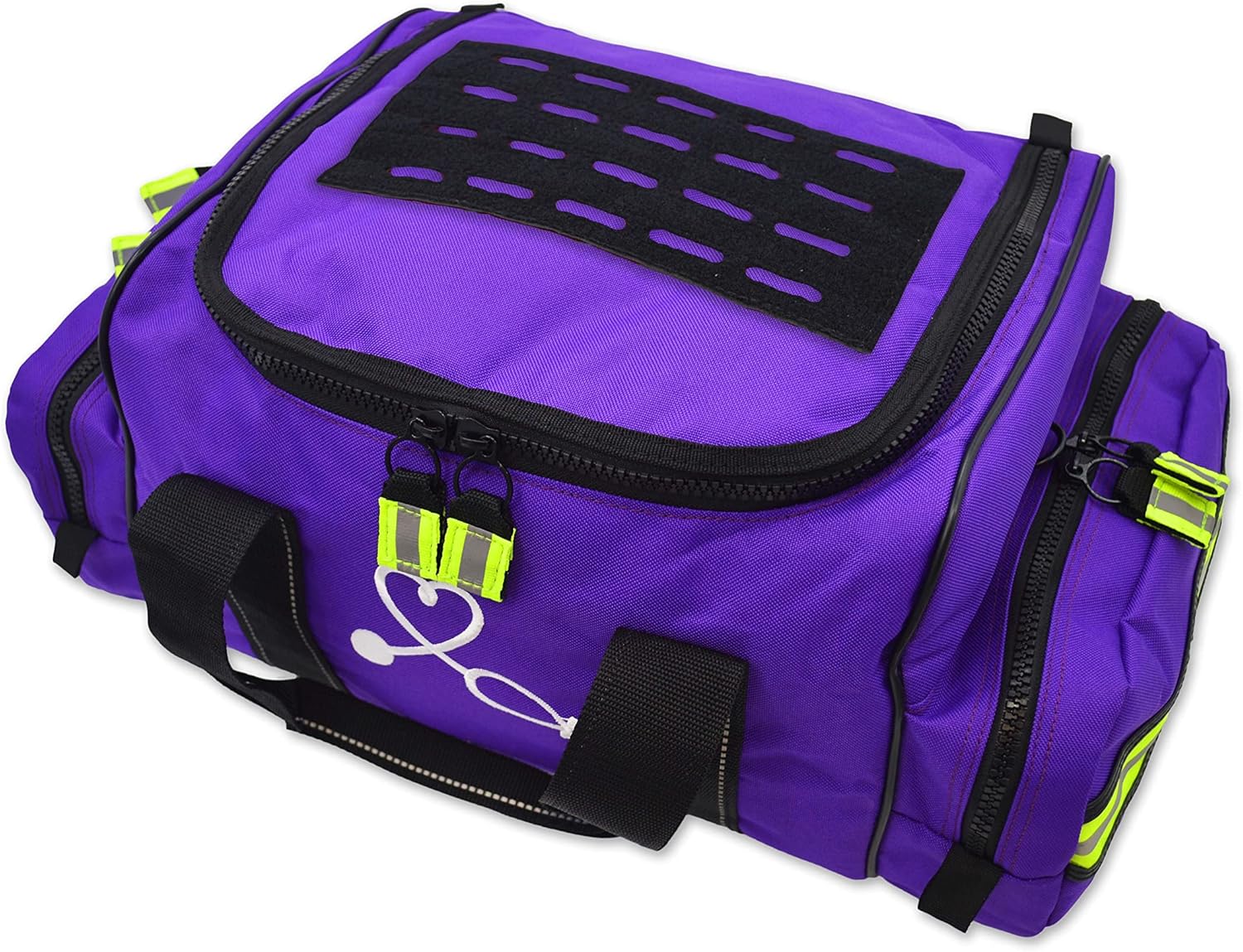 Lightning X – Bolsa de salto de trauma EMT personalizable para médico de primera respuesta con nombre bordado, Púrpura, Bordado