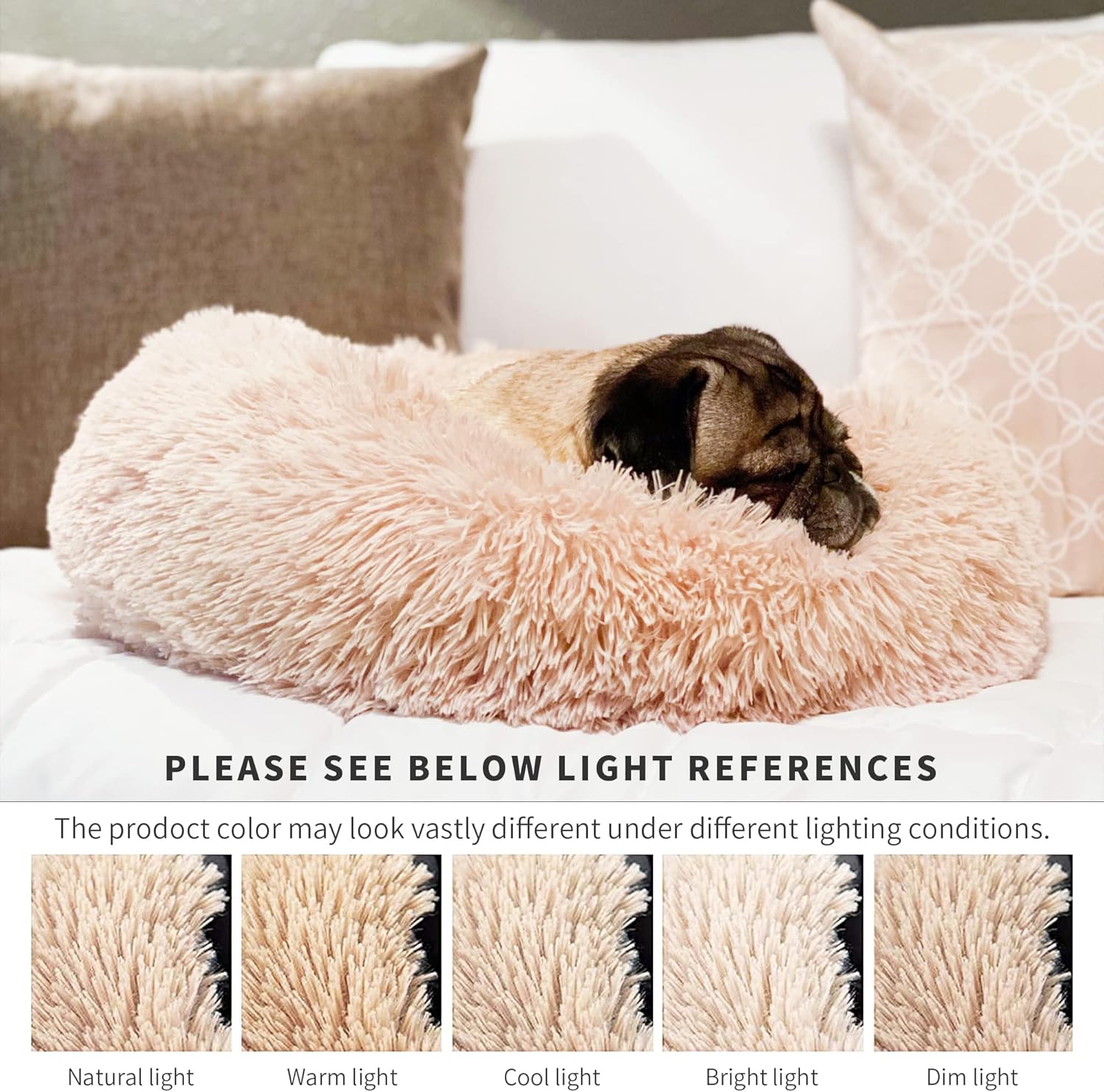 Cama extra pequeña lavable para perros, cama calmante para mascotas, para perros, gatos, dona, cómoda, redonda, linda, duradera, para mascotas