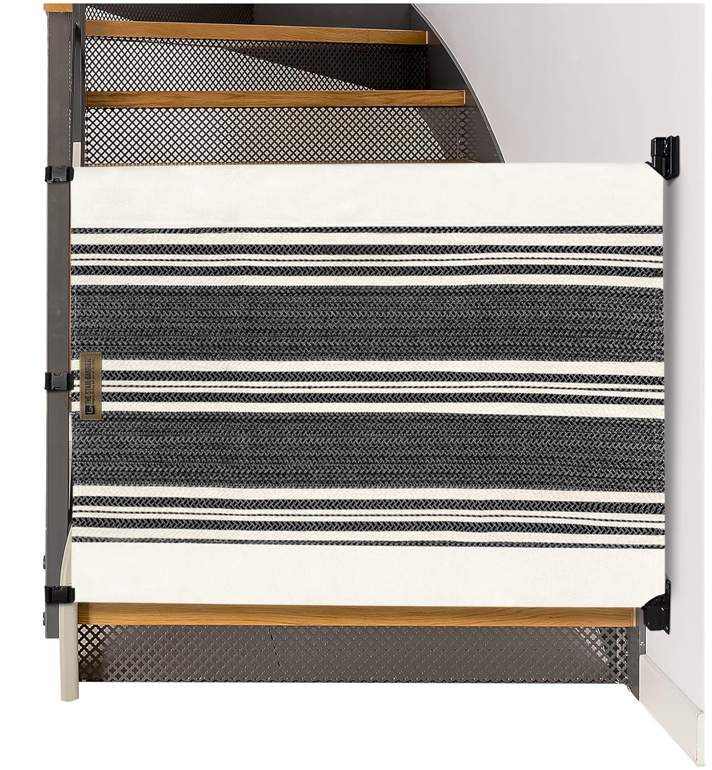 The Stair Barrier Baby and Pet Gate Barandilla a la pared Puerta de bebé – Puertas de seguridad para niños o perros – Puerta de bebé de tela para