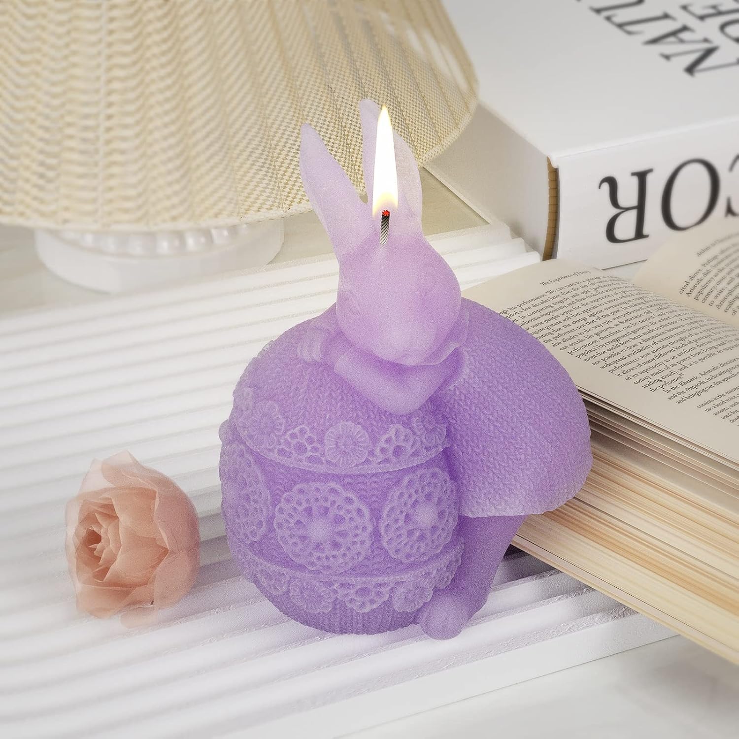 GVMW 2 moldes para velas 3D animales molde antiadherente de resina epoxi fundición de silicona para hacer velas, jabón yeso