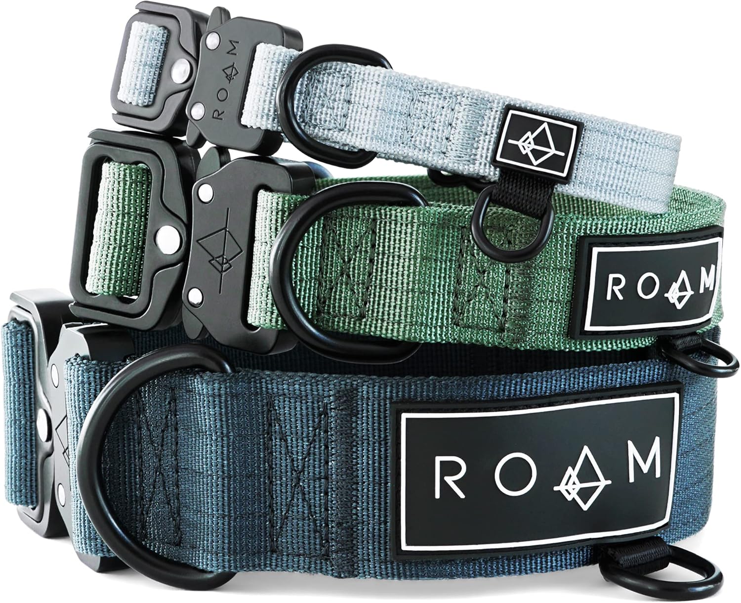 Made to ROAM – Collar de control Explorer de alta calidad, ajustable, de nailon resistente con hebilla metálica de liberación rápida y mango de