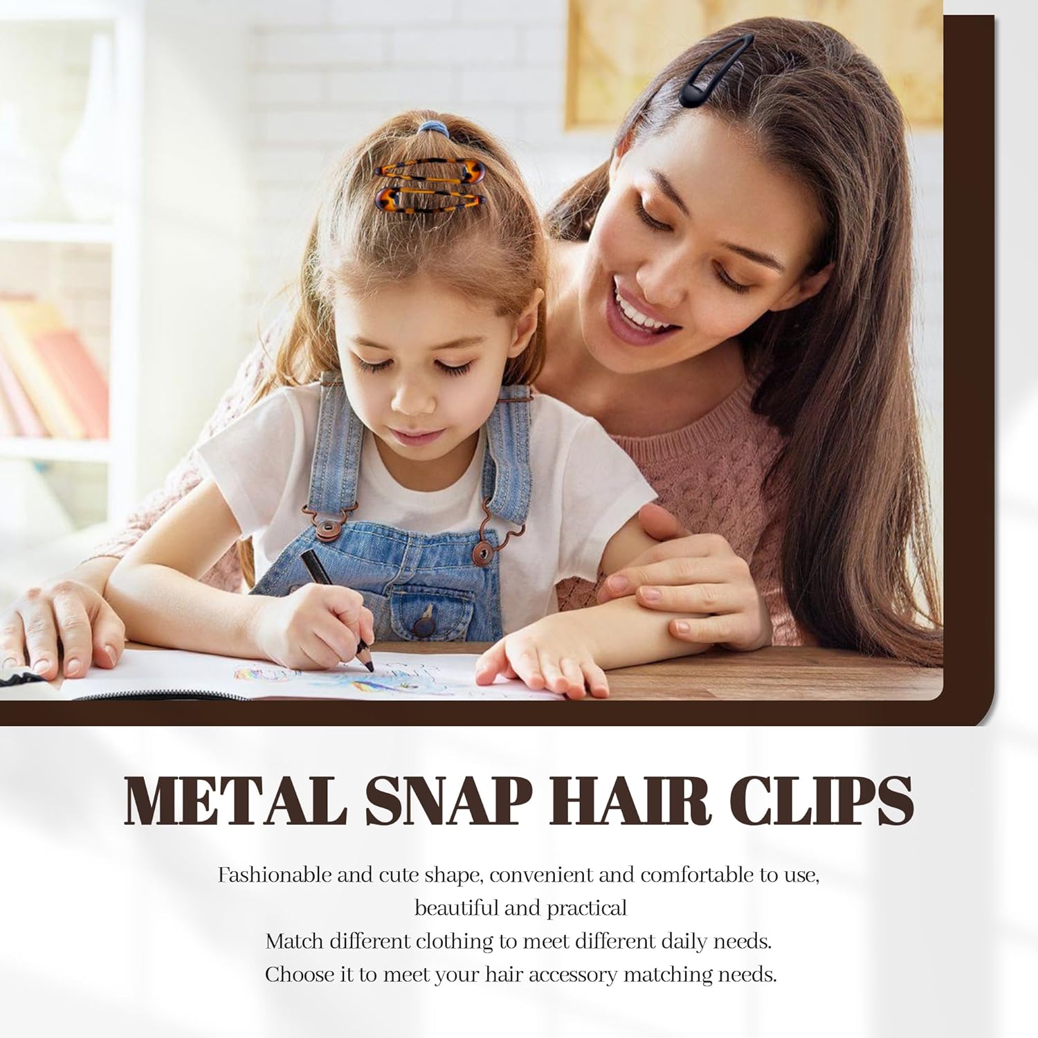 Cptots Pinzas de metal para el cabello con cierre de agua, antideslizantes, para mujeres y niñas, pinzas medianas para cabello fino grueso y fino,