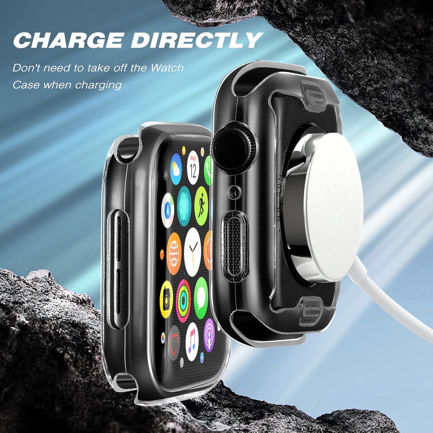 ORIbox Funda ultradelgada compatible con Apple Watch Series 6, Apple Watch Series 5, Apple Watch Series 4, Apple Watch SE, TPU HD F3000001
