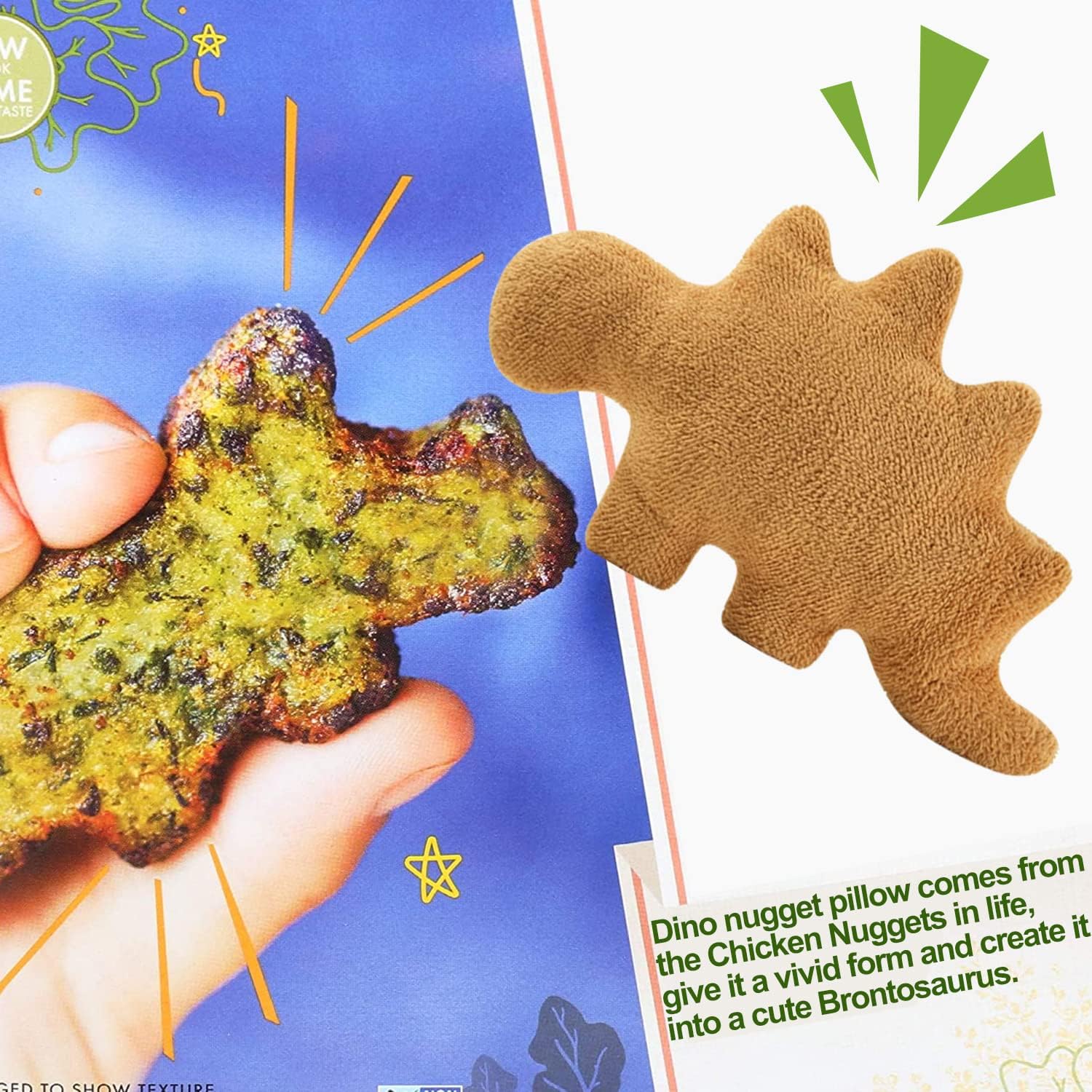 Almohada de pepita de dinosaurio, peluche de pepita de pollo con dinosaurio, almohada suave de pepitas de pollo para decoraciones de cumpleaños,
