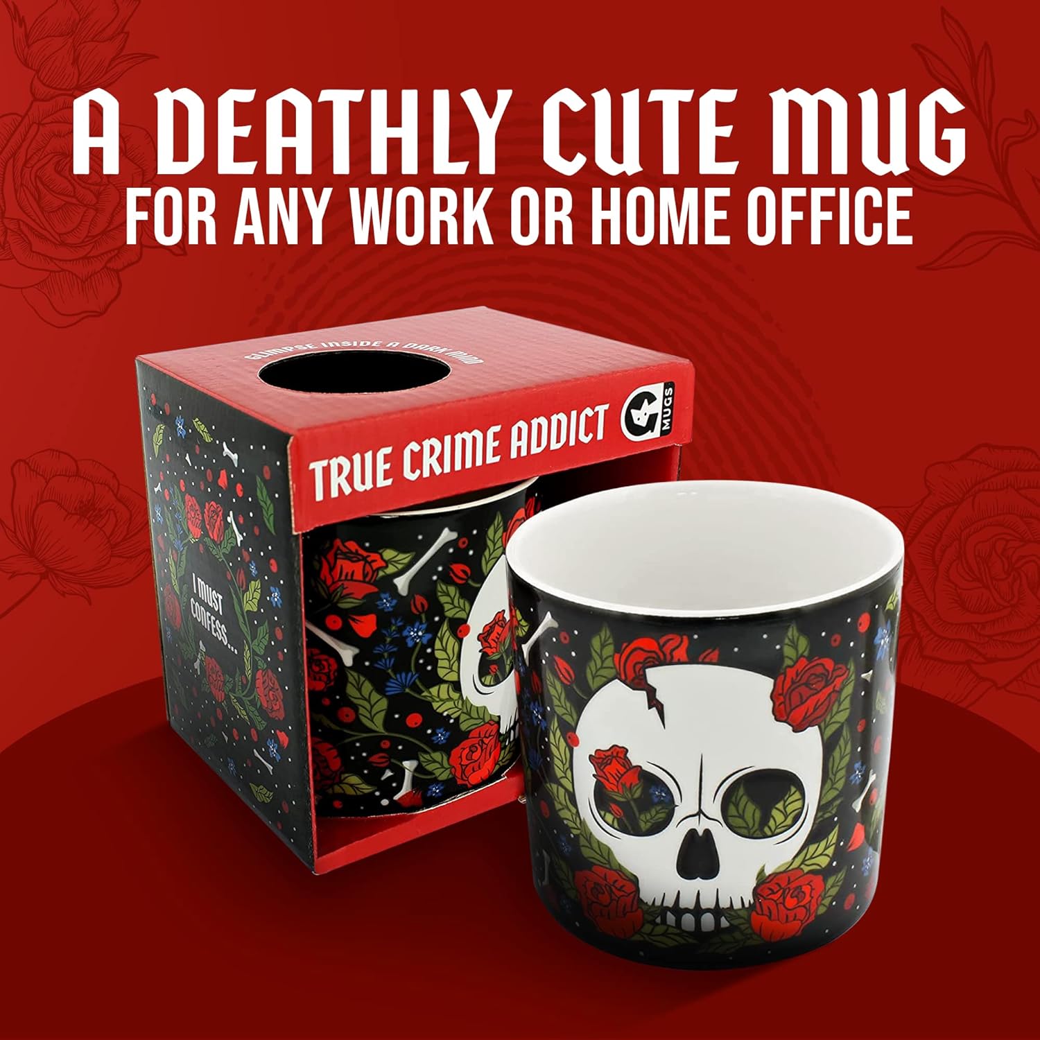Ginger Fox – Taza de café True Crime Addict, taza de café espeluznante, taza de café de cerámica, mercancía de adicto al crimen, regalos de crimen