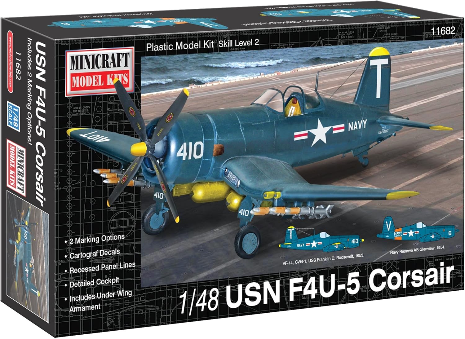 Minicraft Models 148 Escala USN F4U-5 Kit de modelo Corsair