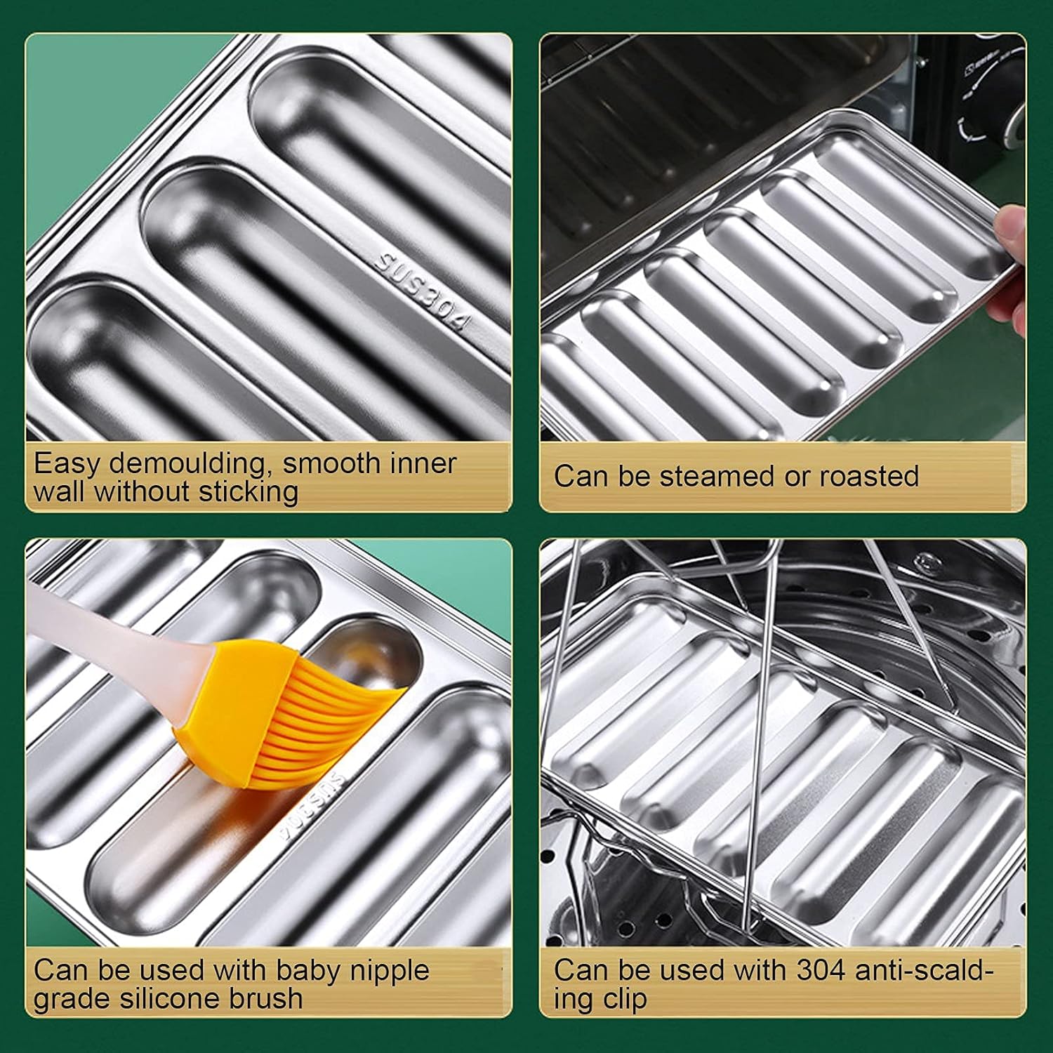 mumisuto Molde para salchichas, molde casero para perros calientes de acero inoxidable 304 con 6 cavidades, molde para salchichas, suplemento