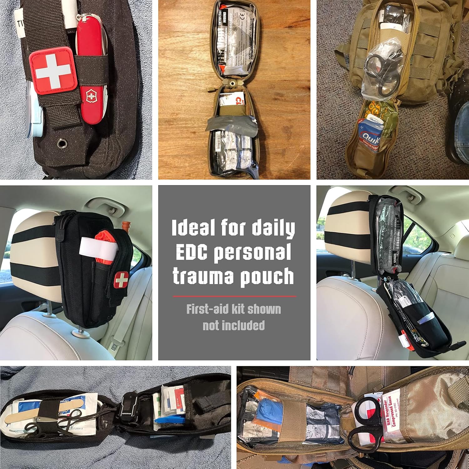 LIVANS Bolsa táctica Molle Medical IFAK, bolsa táctica de primeros auxilios EMT Kit de trauma IFAK bolsa de supervivencia de transporte diario