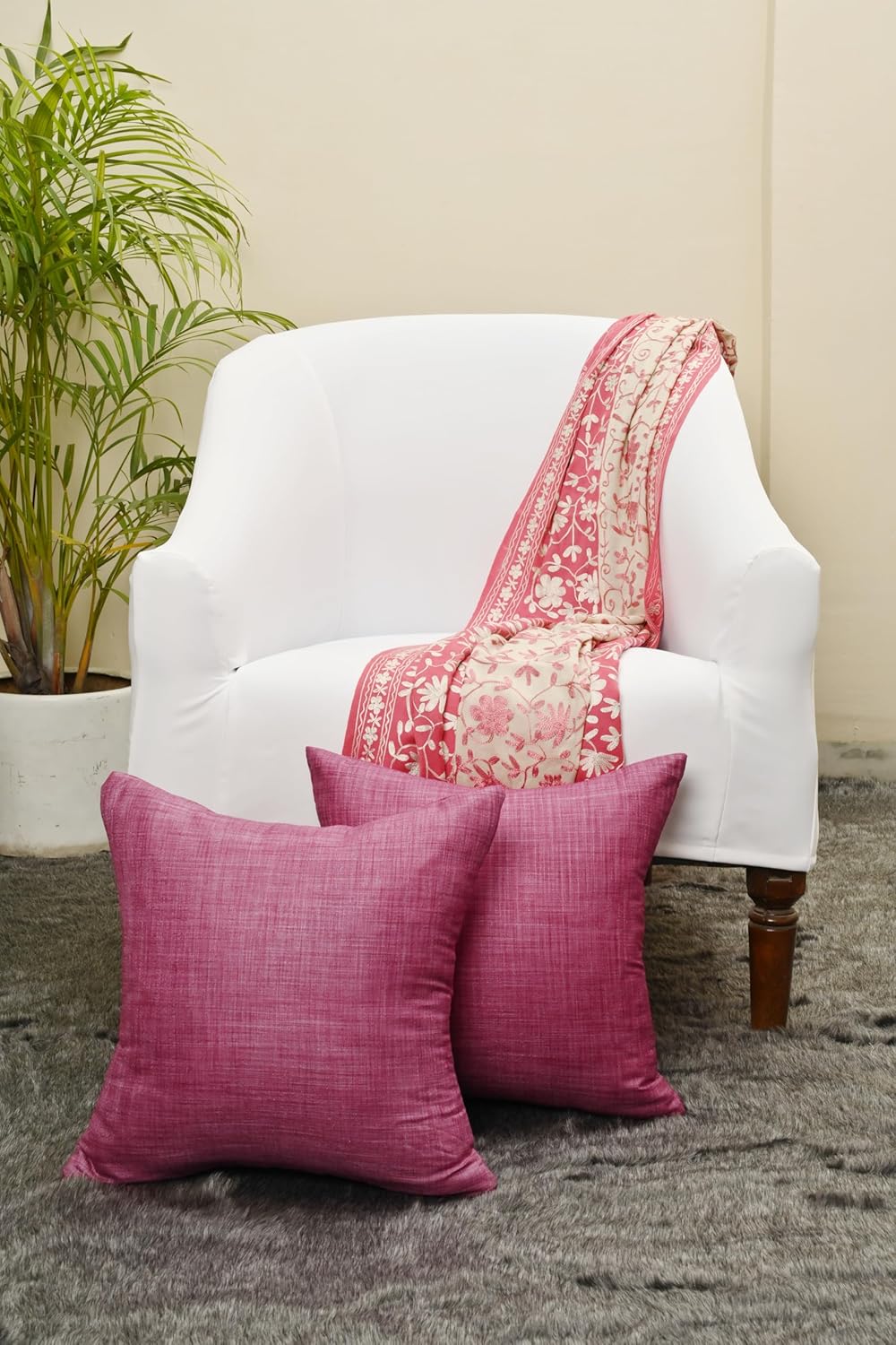 SCARLETT LINENS Almohadas decorativas para sofá cama, almohadas decorativas de sala de estar, almohadas rústicas, fundas de almohada sólidas de seda