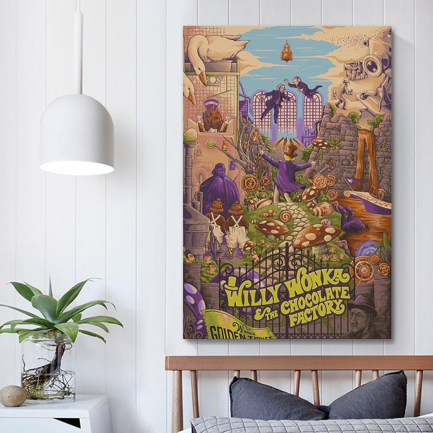 Willy Wonka And The Chocolate Factory – Póster impreso en lienzo para pared, pintura artística, cubierta de álbum, decoración de regalo, decoración