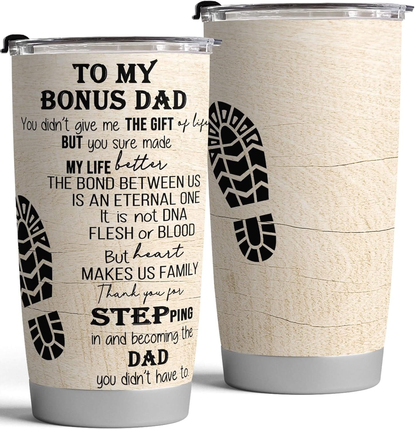 Best Bonus Dad Ever, vaso de acero inoxidable de 20 onzas, regalo del día del padre, cumpleaños, regalos para papá de hija, hijo, papá, vaso 30, 40,