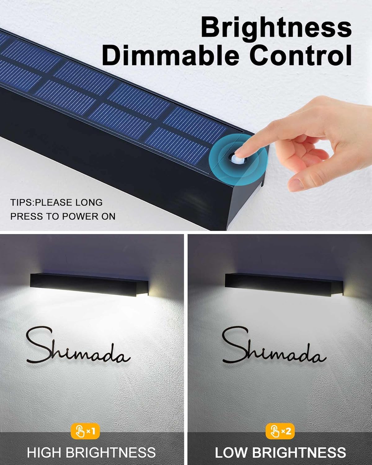 Paquete de 2 luces solares de pared (blanco frío)