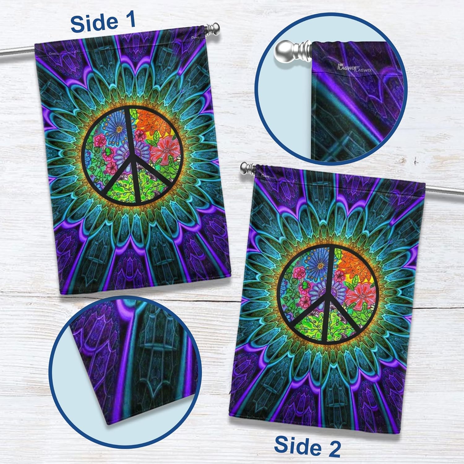 Banderas-Bandera Hippie Just A Little Something To Brighten Your Day QNK163F, bandera de casa (29.5 x 39.5 pulgadas), banderas de jardín de casa de