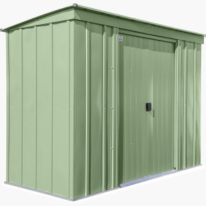 Arrow – Cobertizo de almacenamiento clásico de acero, 8 x 4, verde salvia Arrow – Cobertizo de almacenamiento clásico de acero, 8 x 4, verde salvia