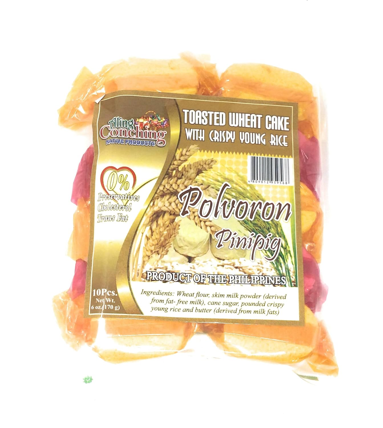 Aling Conching Polvoron, Pinipig, 10 piezas, 6 oz (170g)