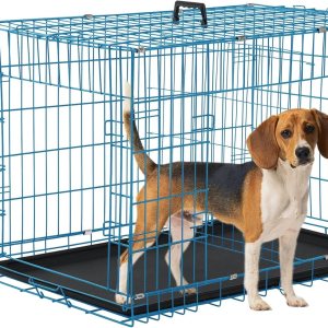 Capacmkseh Jaula plegable para perros, 30 pulgadas, azul, portátil, fácil de limpiar, construcción segura y segura, ideal para viajes y uso en Capacmkseh Jaula plegable para perros, 30 pulgadas, azul, portátil, fácil de limpiar, construcción segura y segura, ideal para viajes y uso en