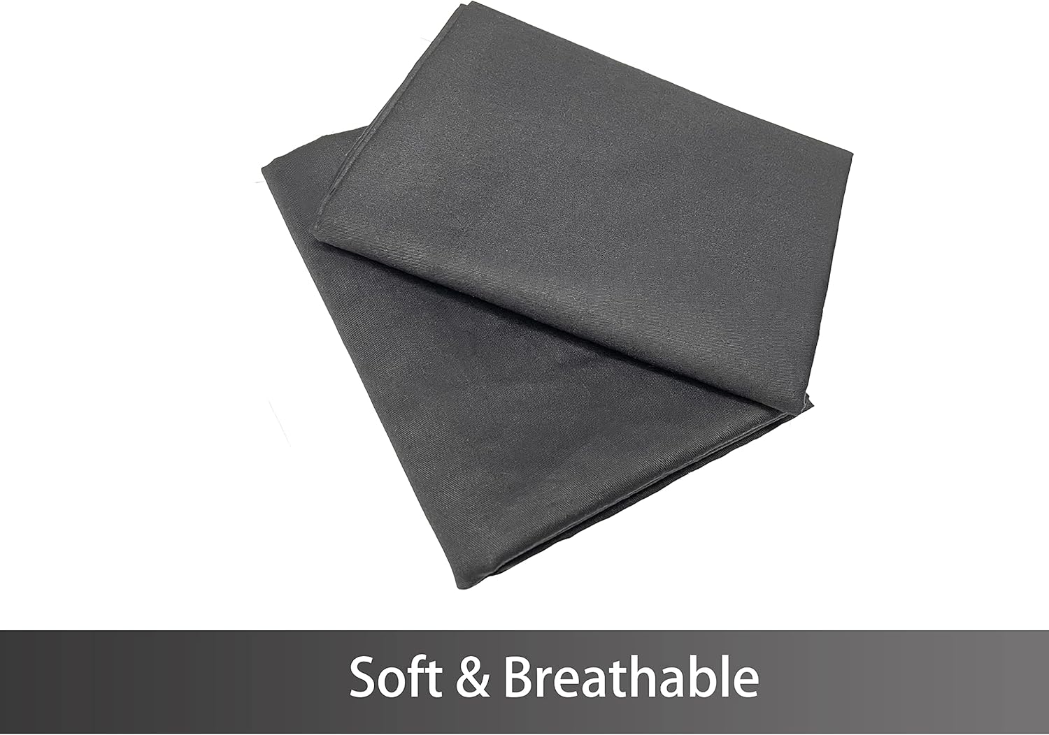 Funda de almohada suave 100% algodón egipcio con cremallera, acogedora y ligera, juego de 2, gris oscuro, tamaño King, 20 x 36 pulgadas