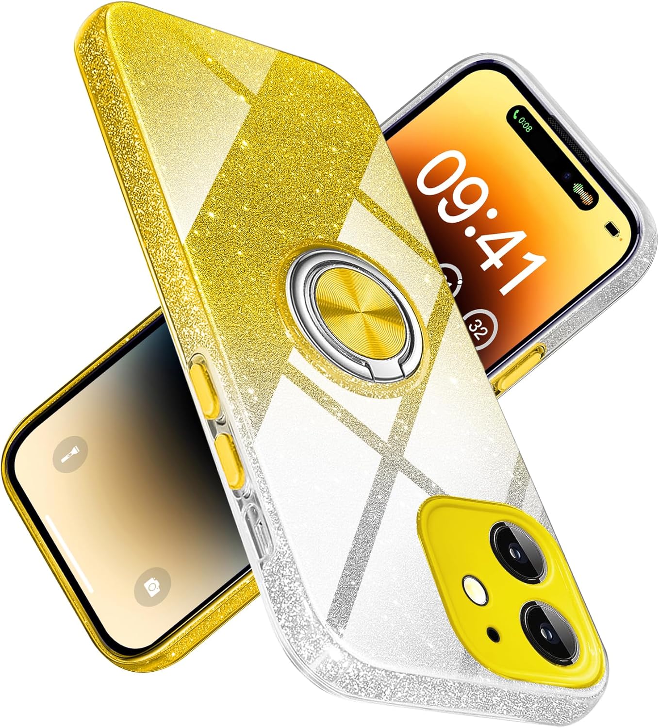 JUNAUTTB Funda para iPhone 11 con soporte magnético, purpurina brillante, para niñas y mujeres, funda de TPU y funda protectora de policarbonato